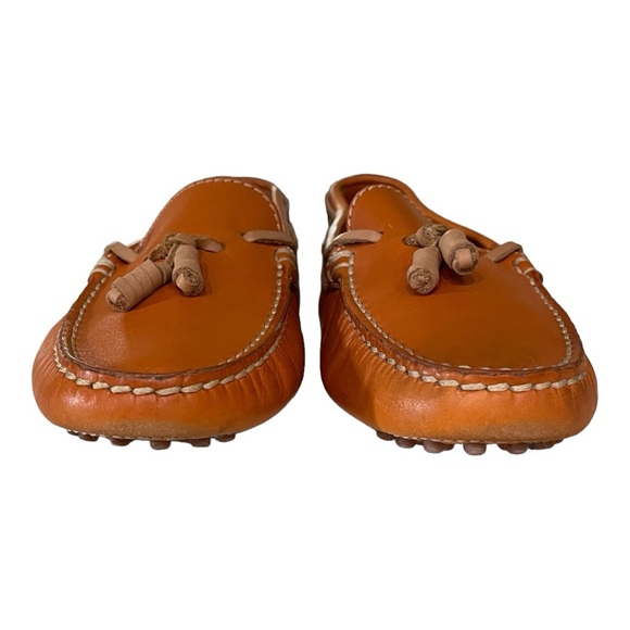 Tod’s Women’s Gommino Tassle Loafer Shoes in Orange Nubuck Leather | Size 5.5 - Picture 8 of 13